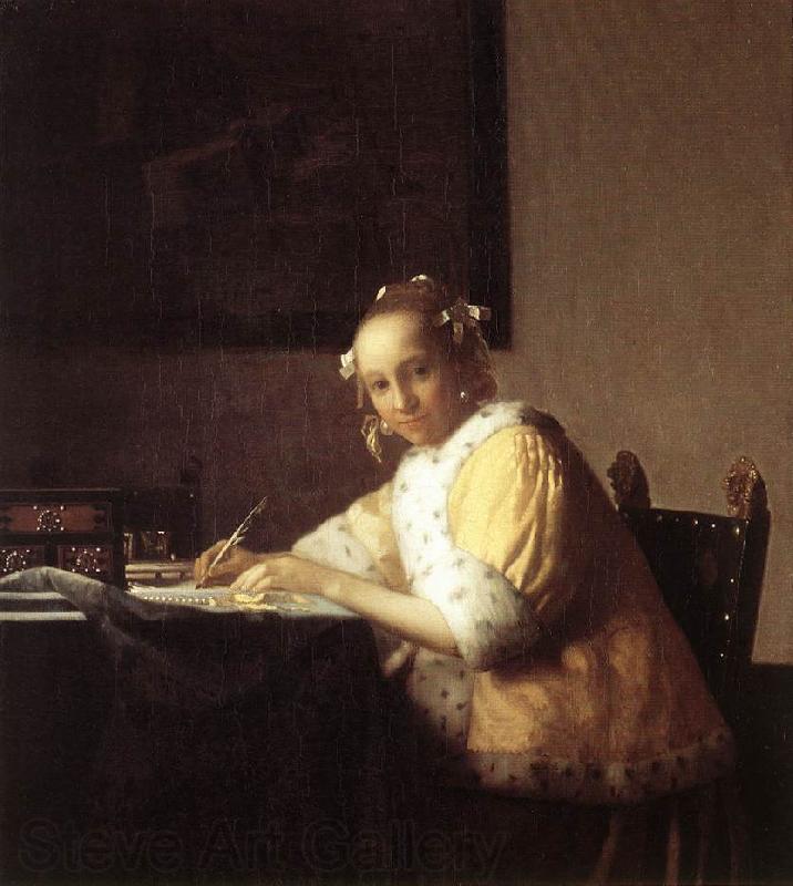 Jan Vermeer A Lady Writing a Letter Norge oil painting art